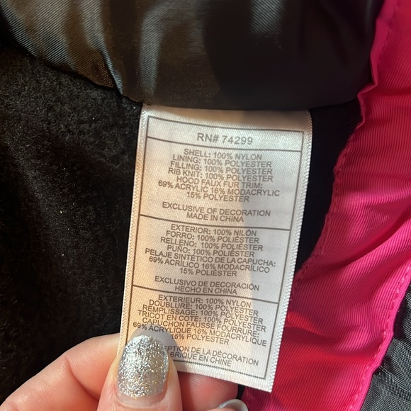 Canada Weather Gear girls faux fur waterproof parka fuchsia 5/6 - Picture 8 of 10